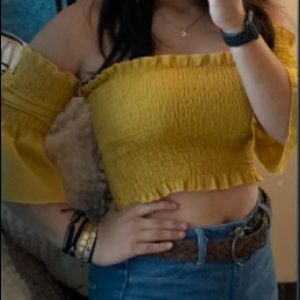 Yellow crop top